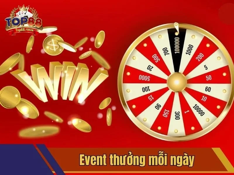 Các event thưởng hấp dẫn mỗi ngày được tung ra tại sảnh cổng game Top88